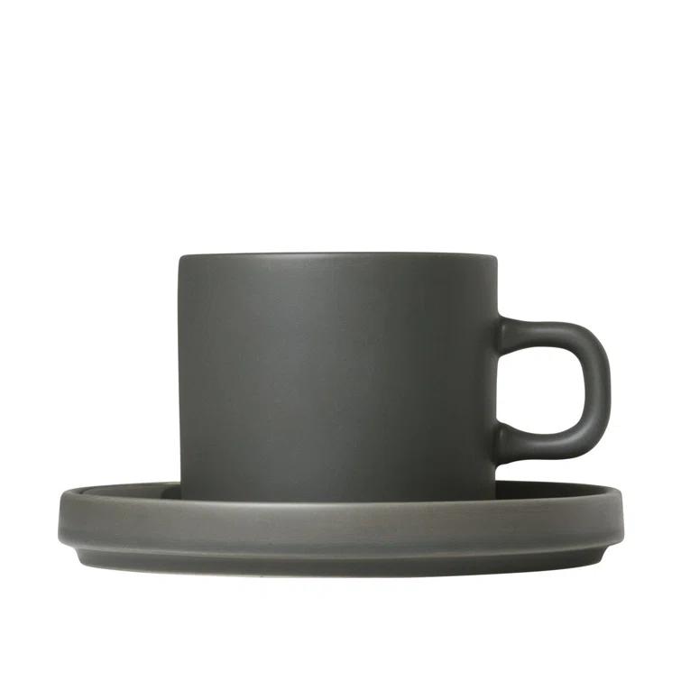 Blomus PILAR Stoneware Coffee Mug & Saucer (Set of 2)