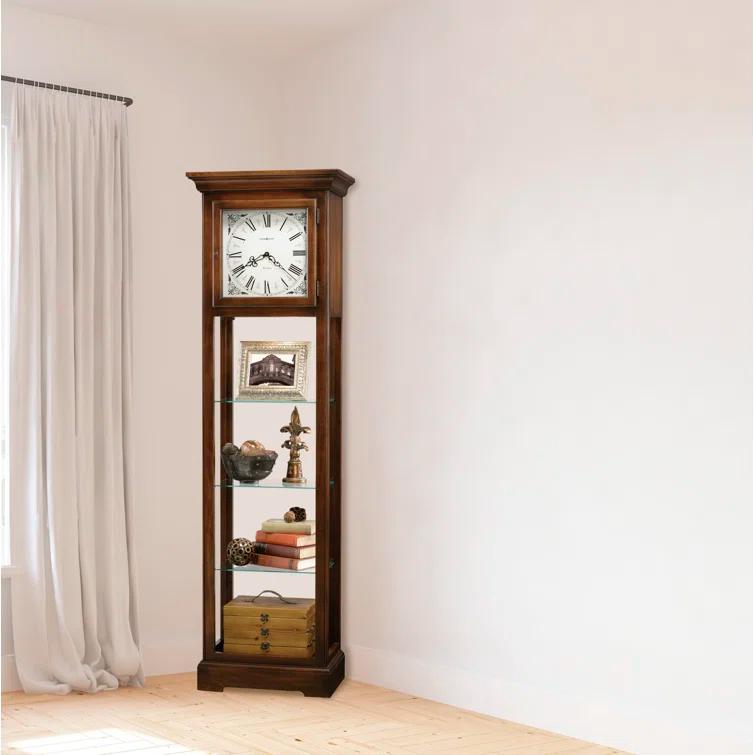 Le Rose 73.5'' H Rosewood Solid Wood Grandfather Clock with Adjustable Chime Volume
