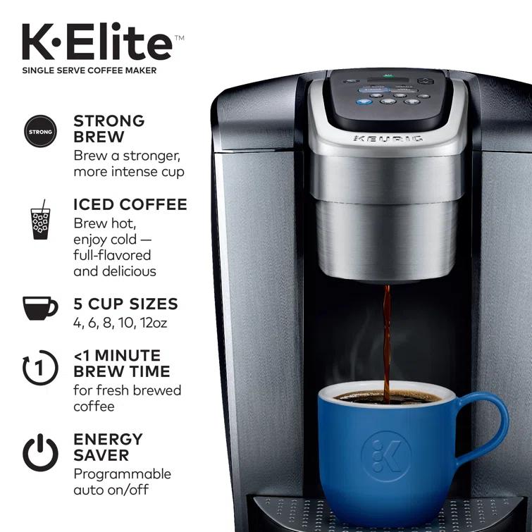 Keurig K-Elite Single-Serve K-Cup Pod Coffee Maker with Iced Coffee Setting and Strength Control