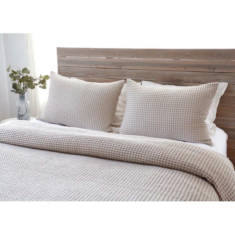Zuma Cotton Waffle Weave Sham by Pom Pom at Home - Natural / King