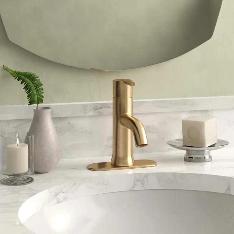 Trinsic Single Hole Bathroom Faucet with Drain Assembly, Single Handle Bathroom Sink Faucet