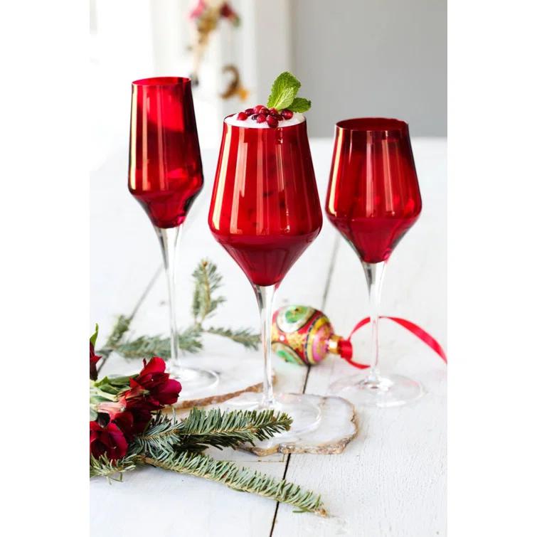 Contessa Red 11 oz. Handmade Italian Water Glass