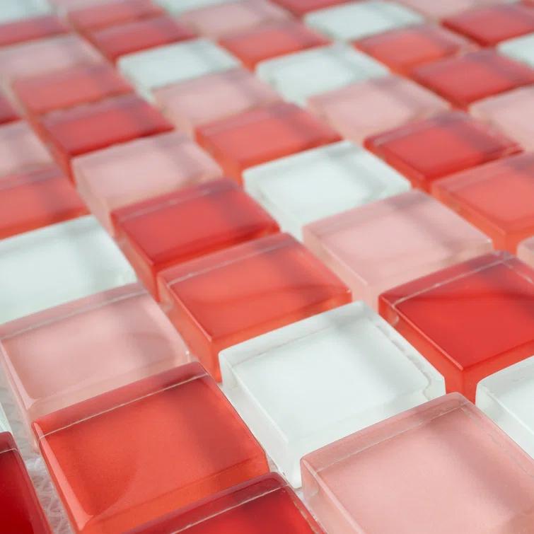 Supreme Tile Glare 11.82 in. x 11.82 in. Squares Glossy Glass Mosaic Tile