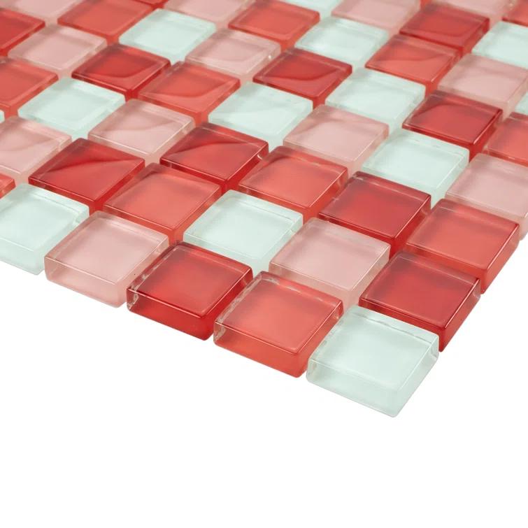 Supreme Tile Glare 11.82 in. x 11.82 in. Squares Glossy Glass Mosaic Tile