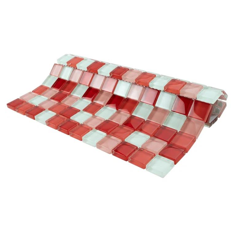 Supreme Tile Glare 11.82 in. x 11.82 in. Squares Glossy Glass Mosaic Tile