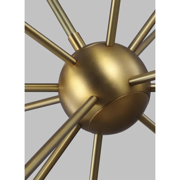 Burnished Brass 12-Light Sputnik Chandelier
