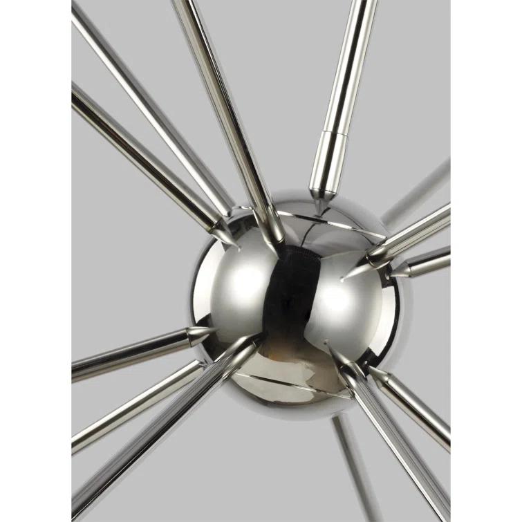 Ellen DeGeneres Polished Nickel 12-Light Sputnik Chandelier