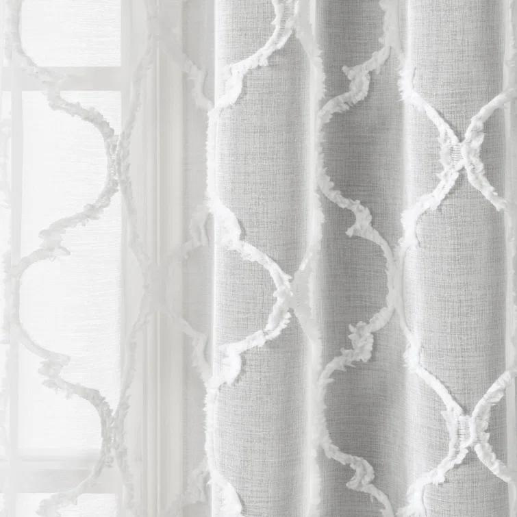 Lush Decor Avon Trellis Sheer Trellis Sheer Curtain Panels (Set of 2)