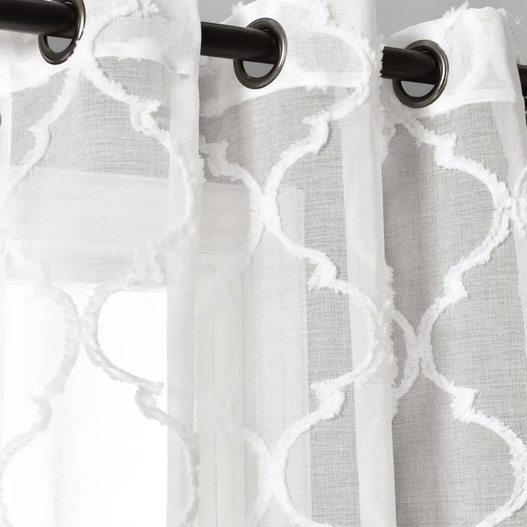 Lush Decor Avon Trellis Sheer Trellis Sheer Curtain Panels (Set of 2)