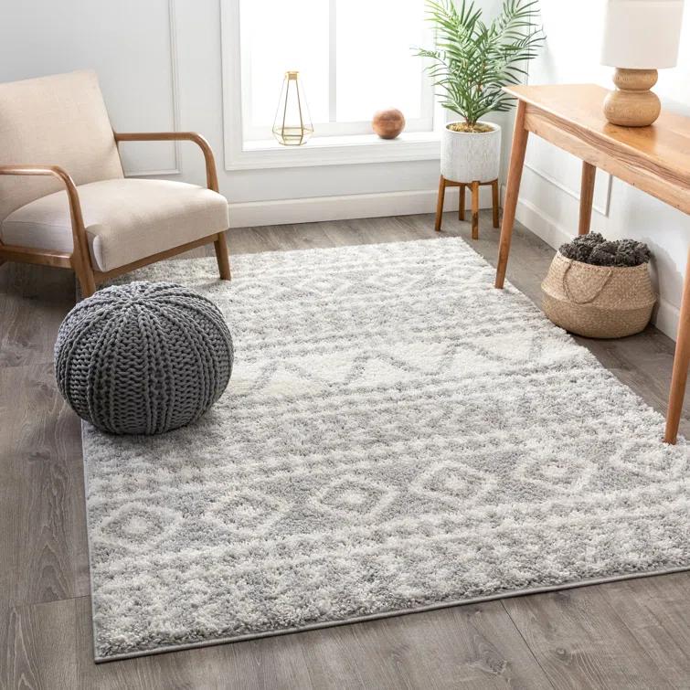 Marandia Geometric Gray Area Rug