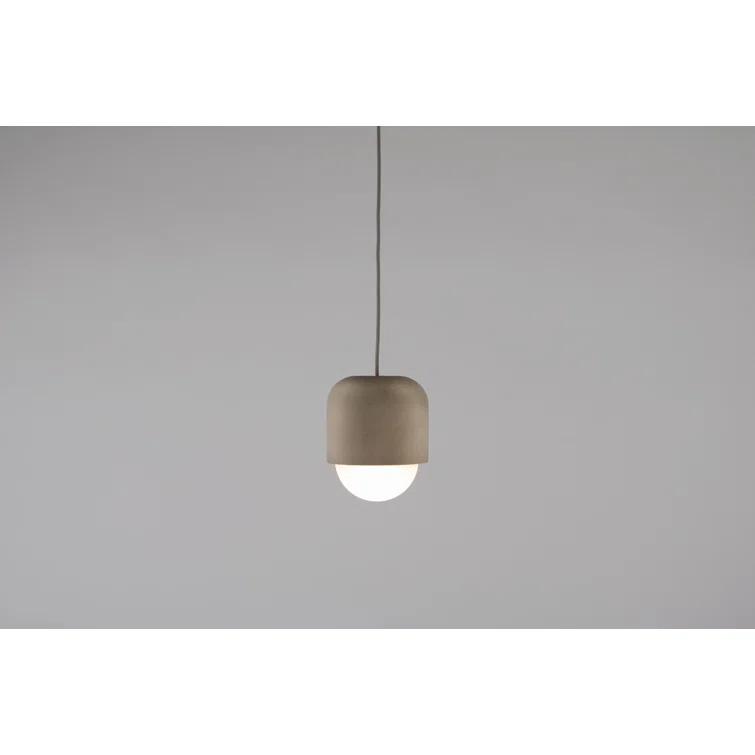 Mini Globe Opal Glass & Concrete 1-Light Pendant