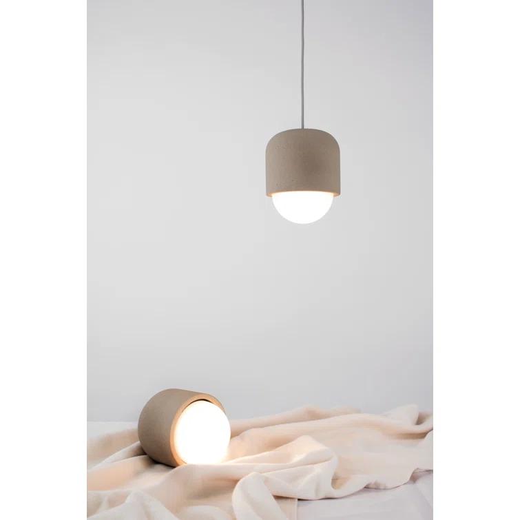 Mini Globe Opal Glass & Concrete 1-Light Pendant