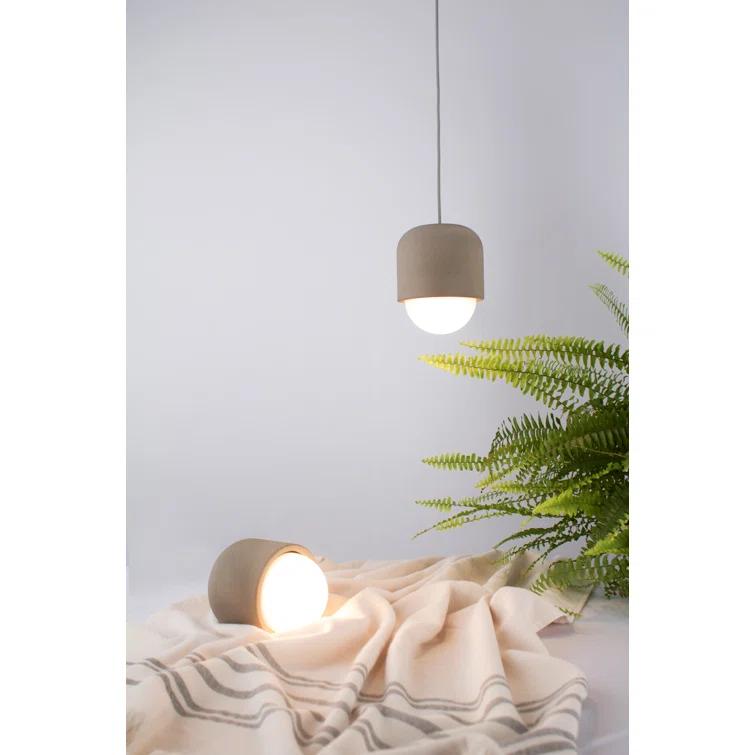 Mini Globe Opal Glass & Concrete 1-Light Pendant