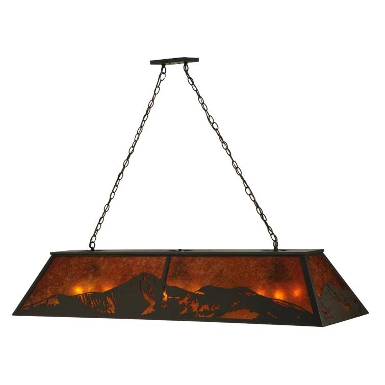 Meyda Lighting Rustic Lodge 9 - Light Antique Bronze Pool Table Lights Pendant