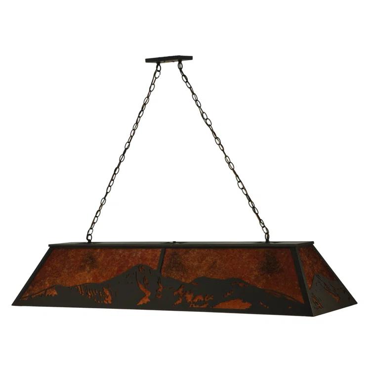 Meyda Lighting Rustic Lodge 9 - Light Antique Bronze Pool Table Lights Pendant