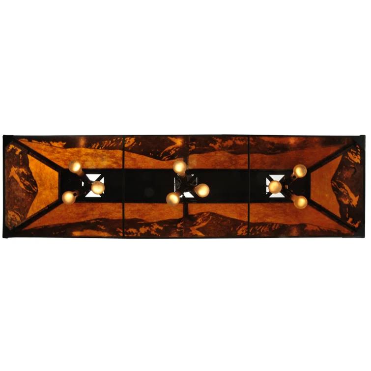 Meyda Lighting Rustic Lodge 9 - Light Antique Bronze Pool Table Lights Pendant
