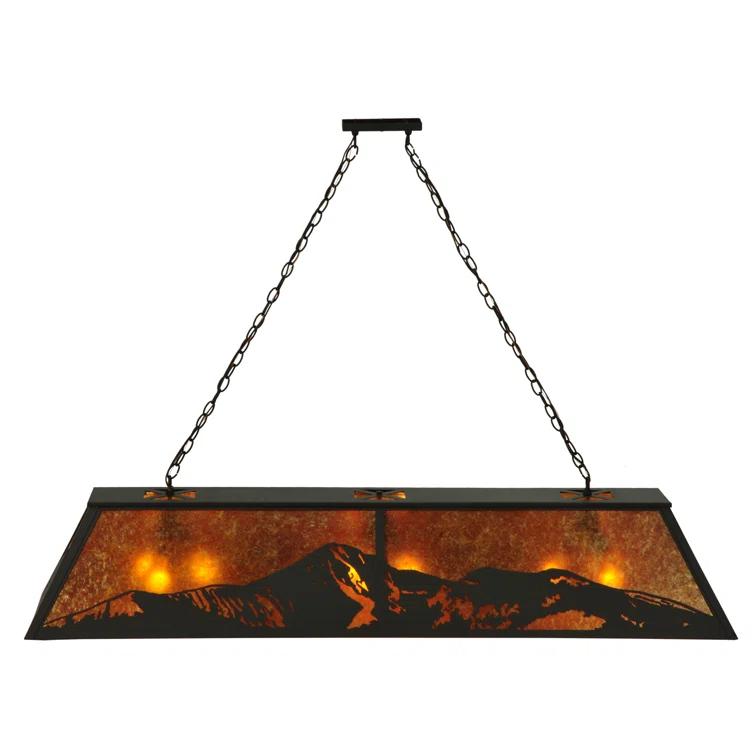 Meyda Lighting Rustic Lodge 9 - Light Antique Bronze Pool Table Lights Pendant