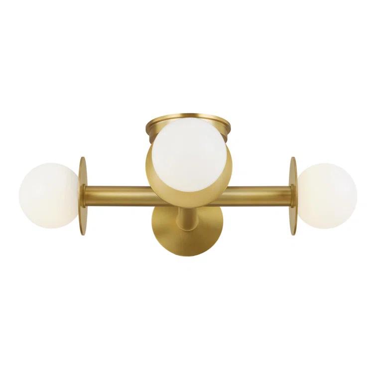 Nodes Semi-Flush Mount Light by Kelly Wearstler - Burnished Brass / 18"Dia