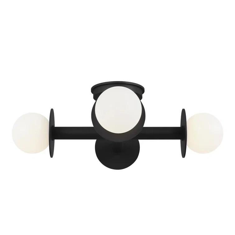 Nodes Semi-Flush Mount Light by Kelly Wearstler - Black / 18"Dia