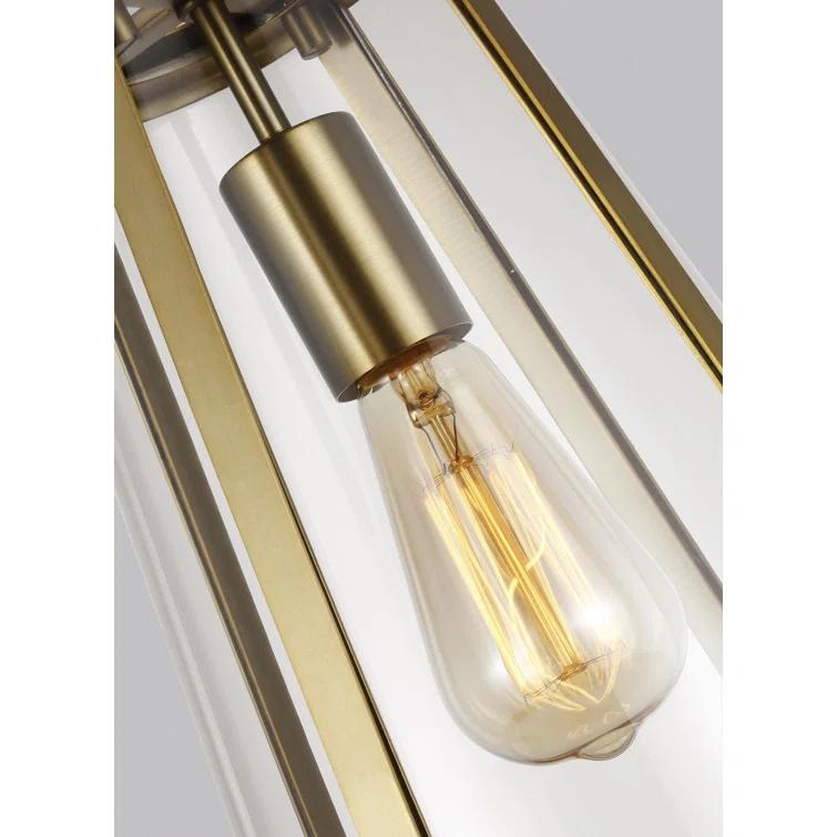 Generation Lighting Harrow 1 -Light Burnished Brass Modern/contemporary Clear glass Dome Mini Hanging Pendant light