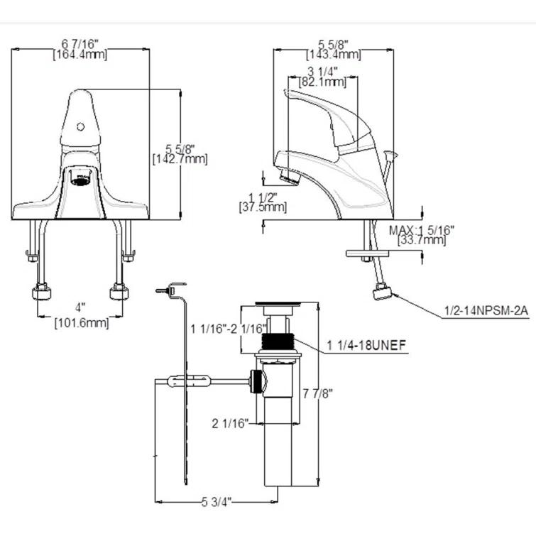 Middleton 4 in. Centerset 1-Handle Bathroom Faucet in Satin Nickel