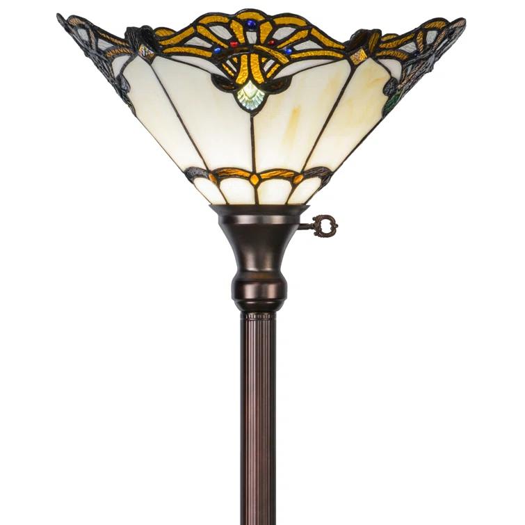 Meyda Tiffany & Stained Glass 70'' Mahogany Bronze Torchiere Floor Lamp
