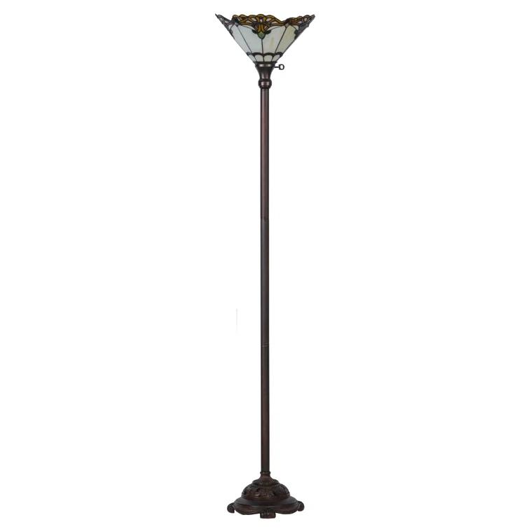 Meyda Tiffany & Stained Glass 70'' Mahogany Bronze Torchiere Floor Lamp