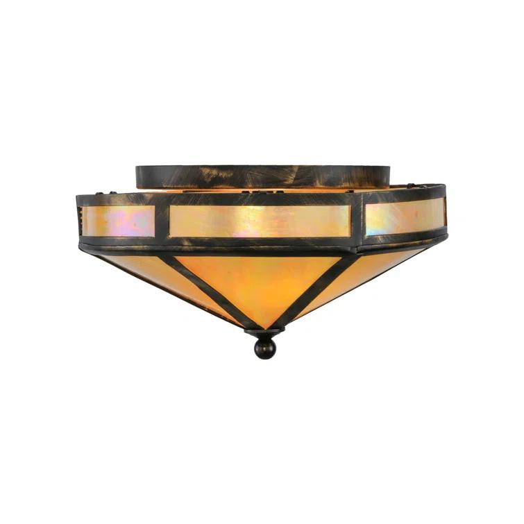Meyda Lighting Rustic Lodge Glass Flush Mount