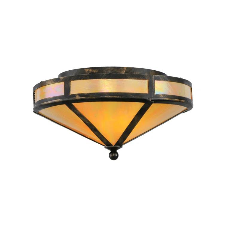 Meyda Lighting Rustic Lodge Glass Flush Mount