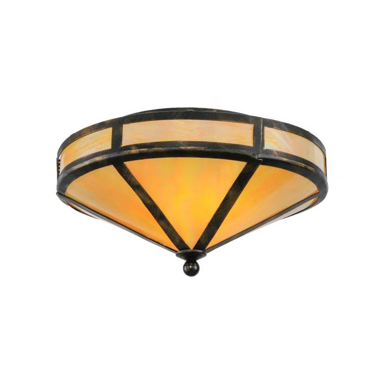 Meyda Lighting Rustic Lodge Glass Flush Mount