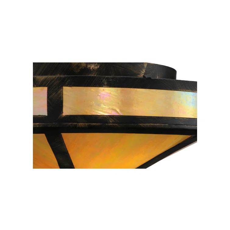 Meyda Lighting Rustic Lodge Glass Flush Mount