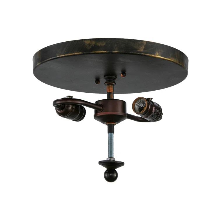 Meyda Lighting Rustic Lodge Glass Flush Mount