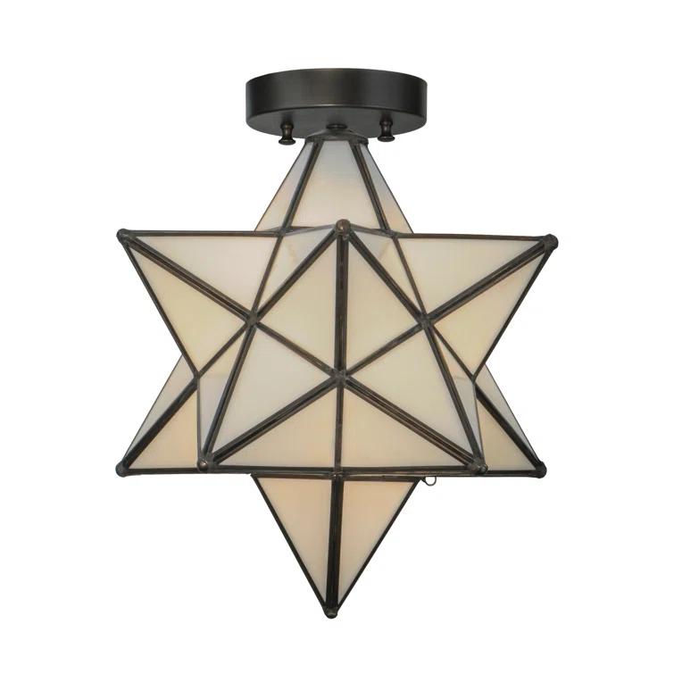 12 in. Moravian Star White Flushmount - White
