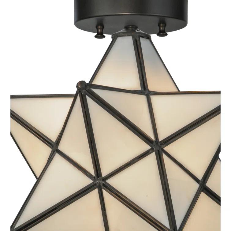 12 in. Moravian Star White Flushmount - White
