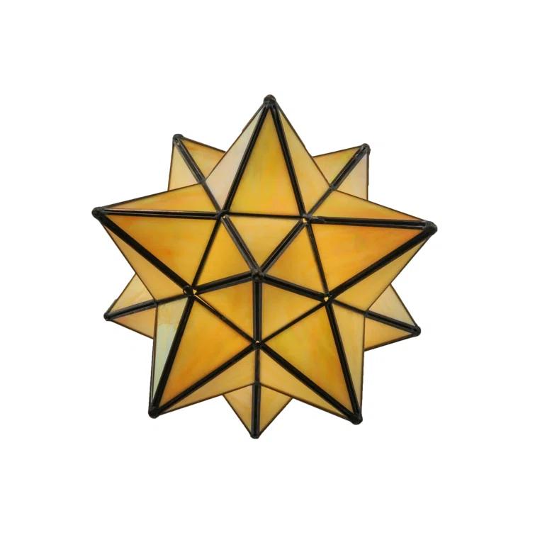 12 in. Moravian Star Beige Iridescent Flushmount - Bai