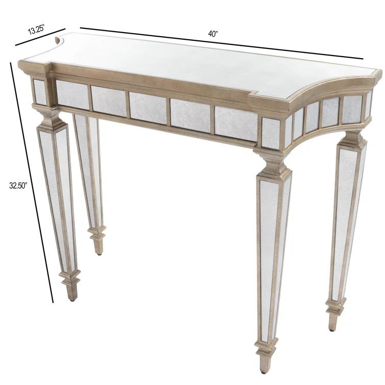 Butler Specialty Masterpiece Mirrored Demilune Console Table In Pewter