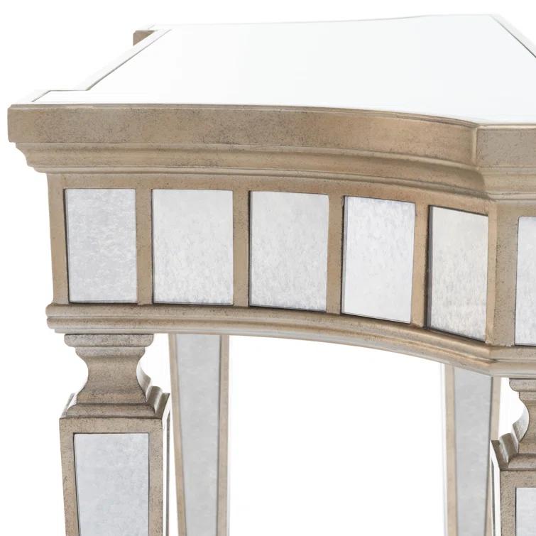 Butler Specialty Masterpiece Mirrored Demilune Console Table In Pewter