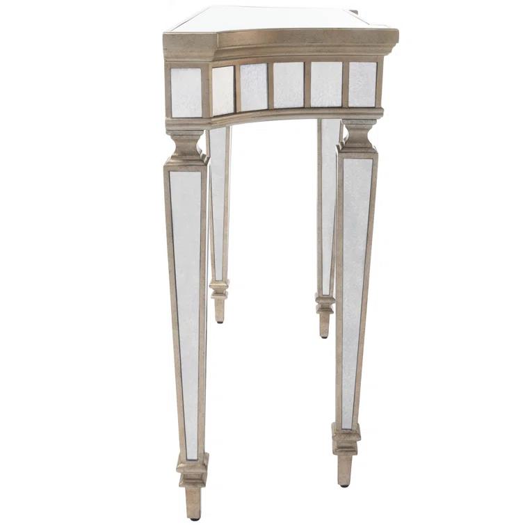 Butler Specialty Masterpiece Mirrored Demilune Console Table In Pewter