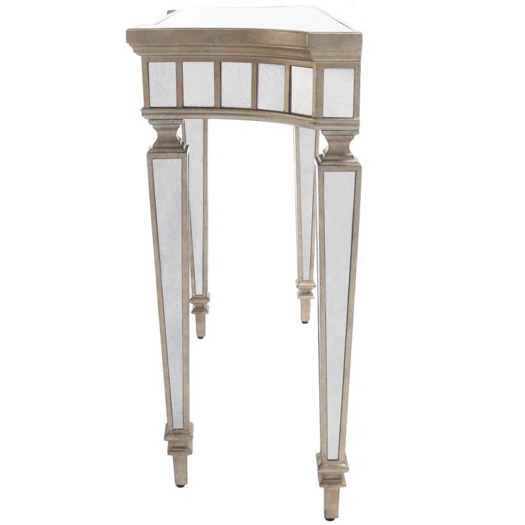 Butler Specialty Masterpiece Mirrored Demilune Console Table In Pewter