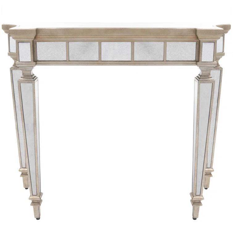 Butler Specialty Masterpiece Mirrored Demilune Console Table In Pewter