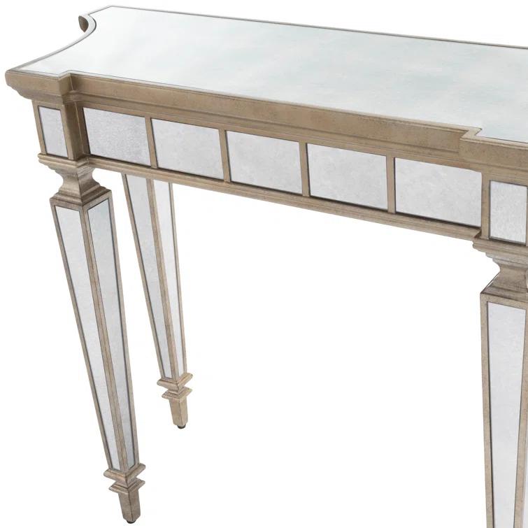 Butler Specialty Masterpiece Mirrored Demilune Console Table In Pewter