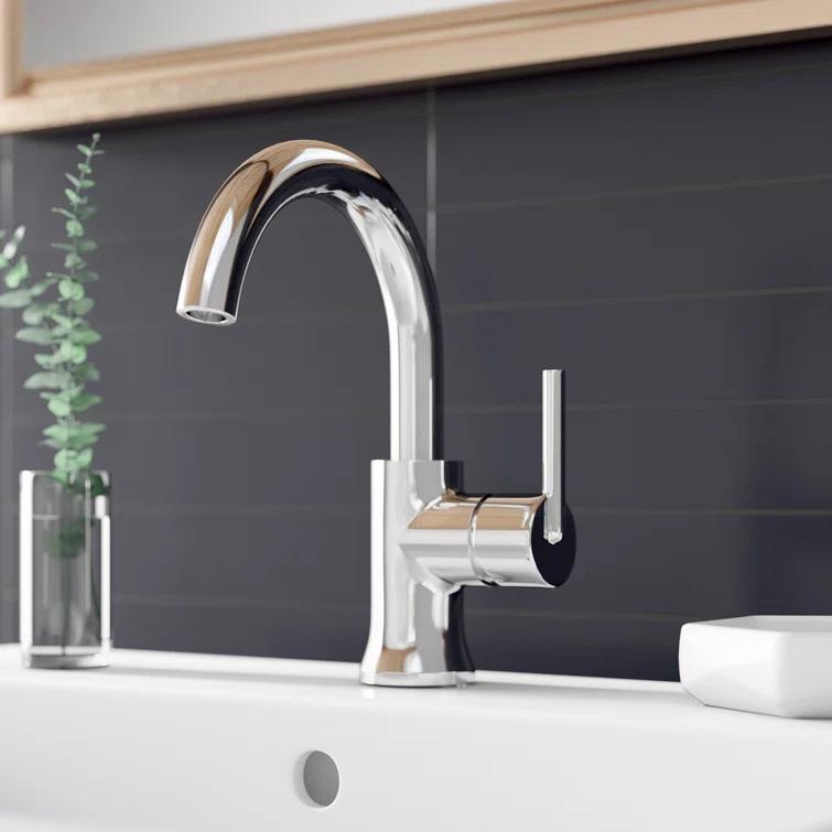 Trinsic Single Hole Bathroom Faucet with Drain Assembly, Single Handle Bathroom Sink Faucet
