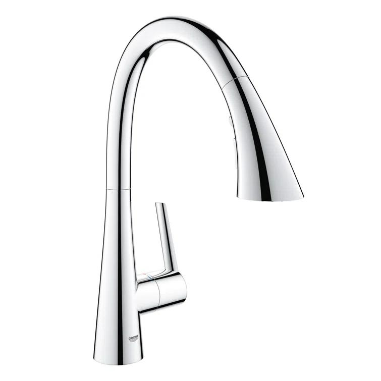 ZEDRA Single-Handle Pull Down Kitchen Faucet Triple Spray 1.75 GPM
