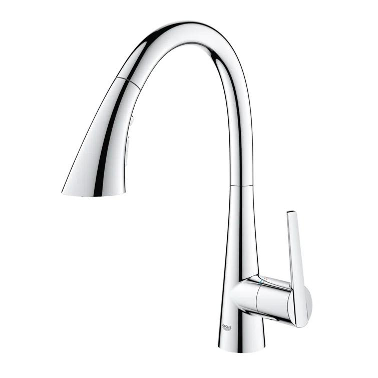 ZEDRA Single-Handle Pull Down Kitchen Faucet Triple Spray 1.75 GPM