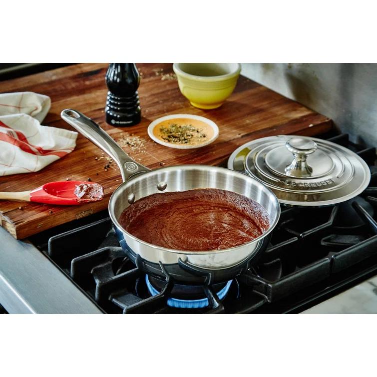 Le Creuset Stainless Steel Saucier Pan with Lid