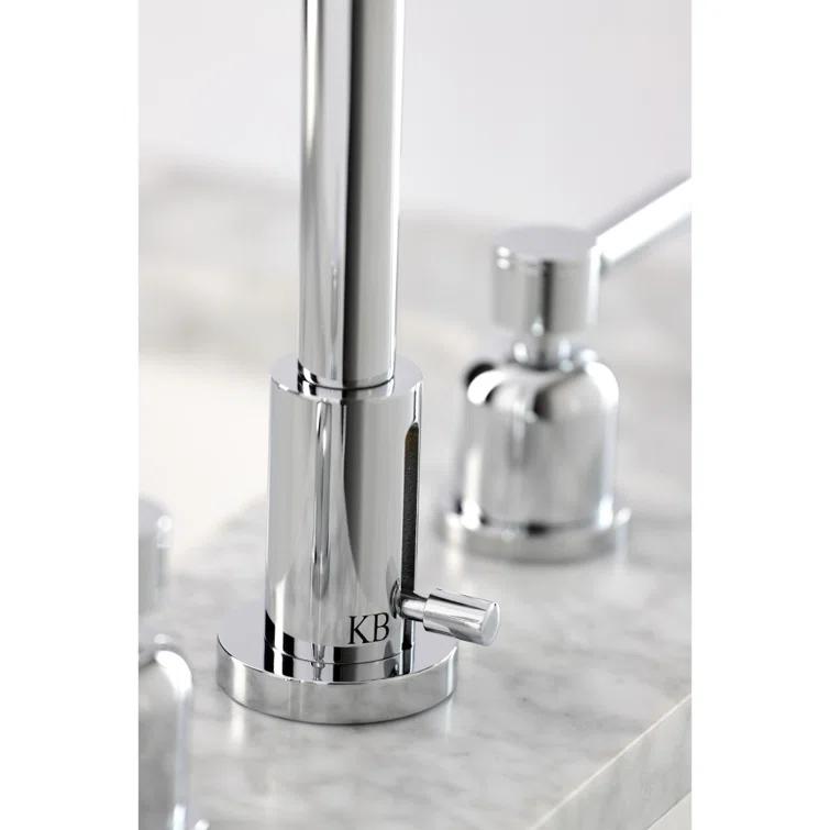 Kingston Brass FSC8931DL Kingston Brass Concord Two-Handle 3-Hole Deck Mount Widespread Bathroom Faucet with Brass Pop-Up Drain