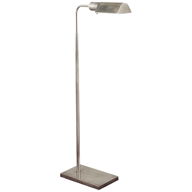 Antique Nickel Adjustable Arc Outdoor Floor Lamp