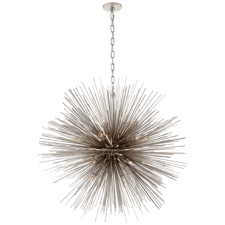 Strada Nickel Crystal 20-Light Round Plug-in Chandelier