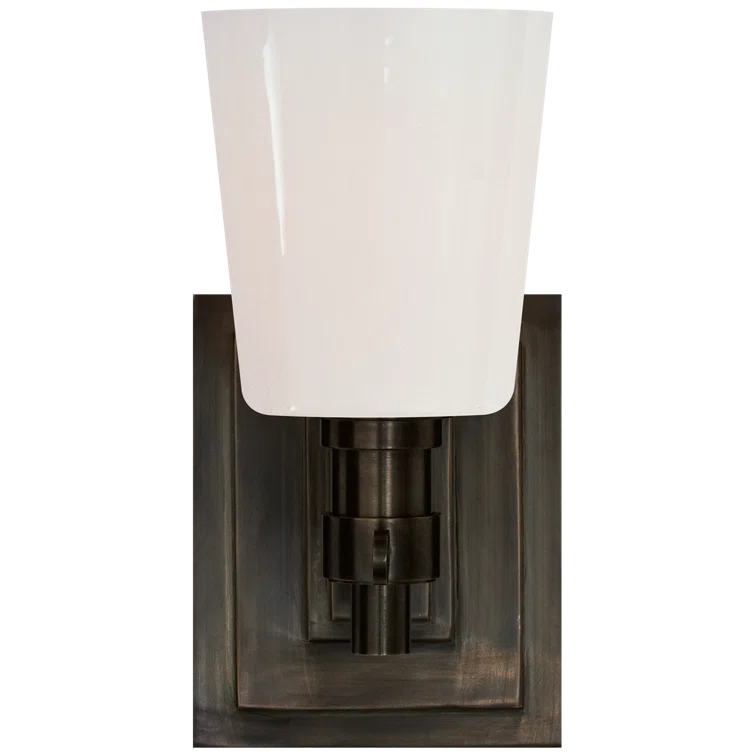 Bryant Modern 8" Outdoor Bronze & Black Direct Wired Bath Sconce