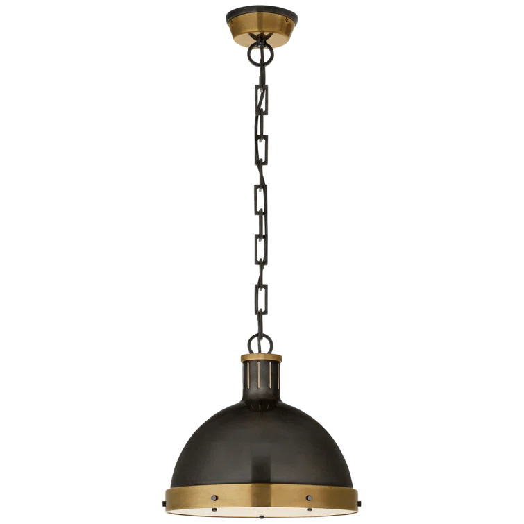 Hicks Bronze and Antique Brass 9'' Globe Pendant Light